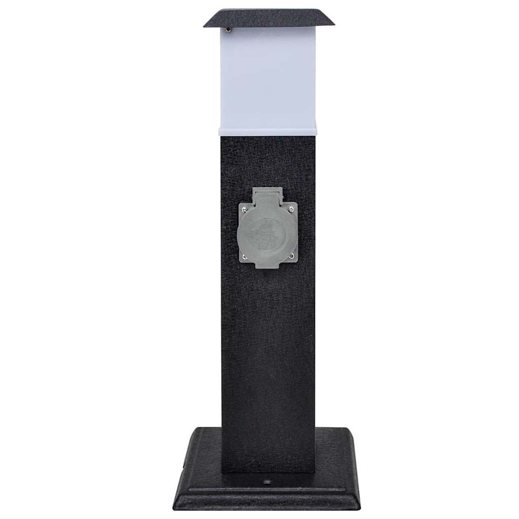VIDAXL BUITENSTOPCONTAKT AUF SALTER MIT LAMPE (Schwarz)