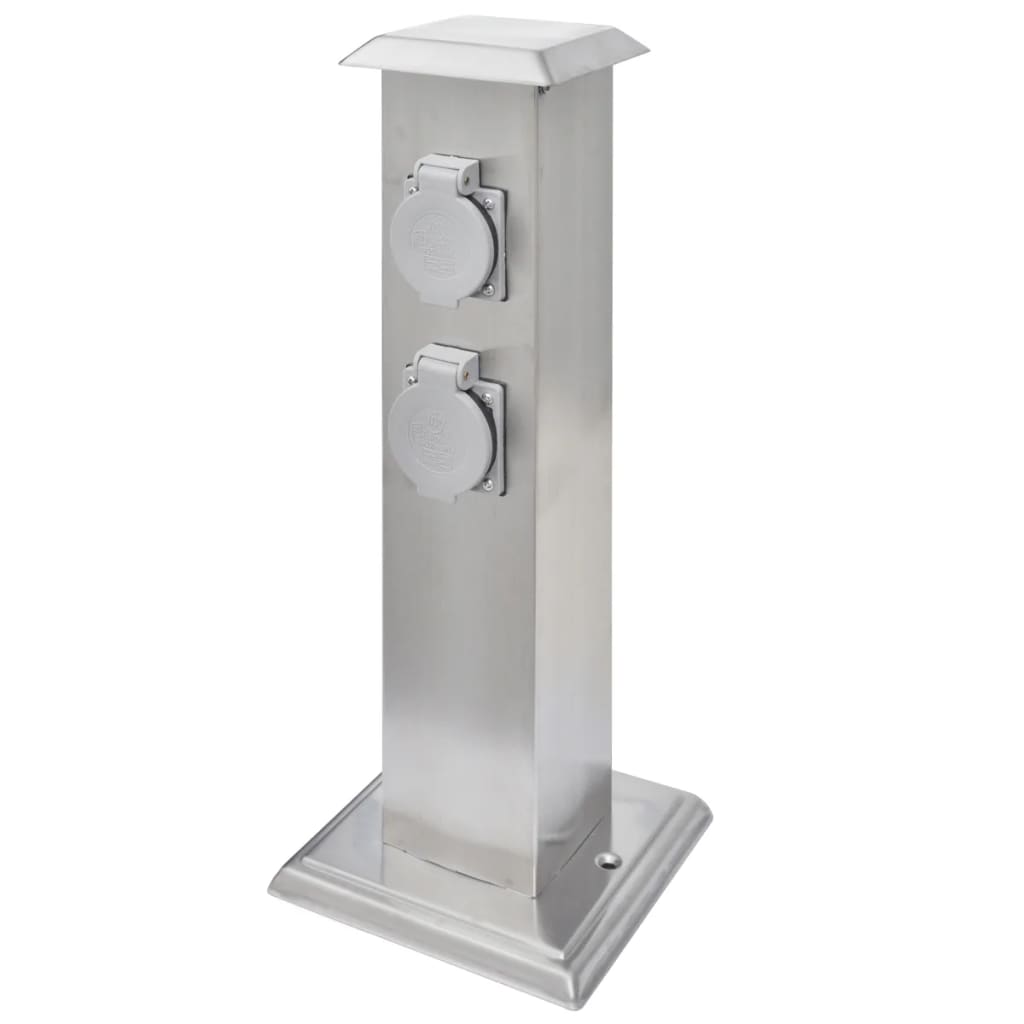 Vidaxl BuitenStopContact auf Säule Edelstahl