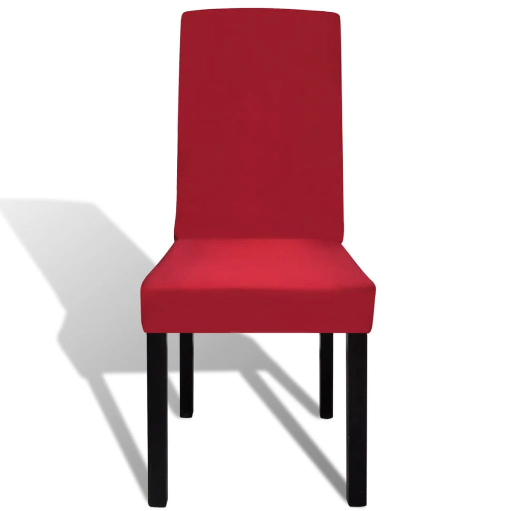 Vidaxl 6 pcs chair cover stretch straight bordeaux