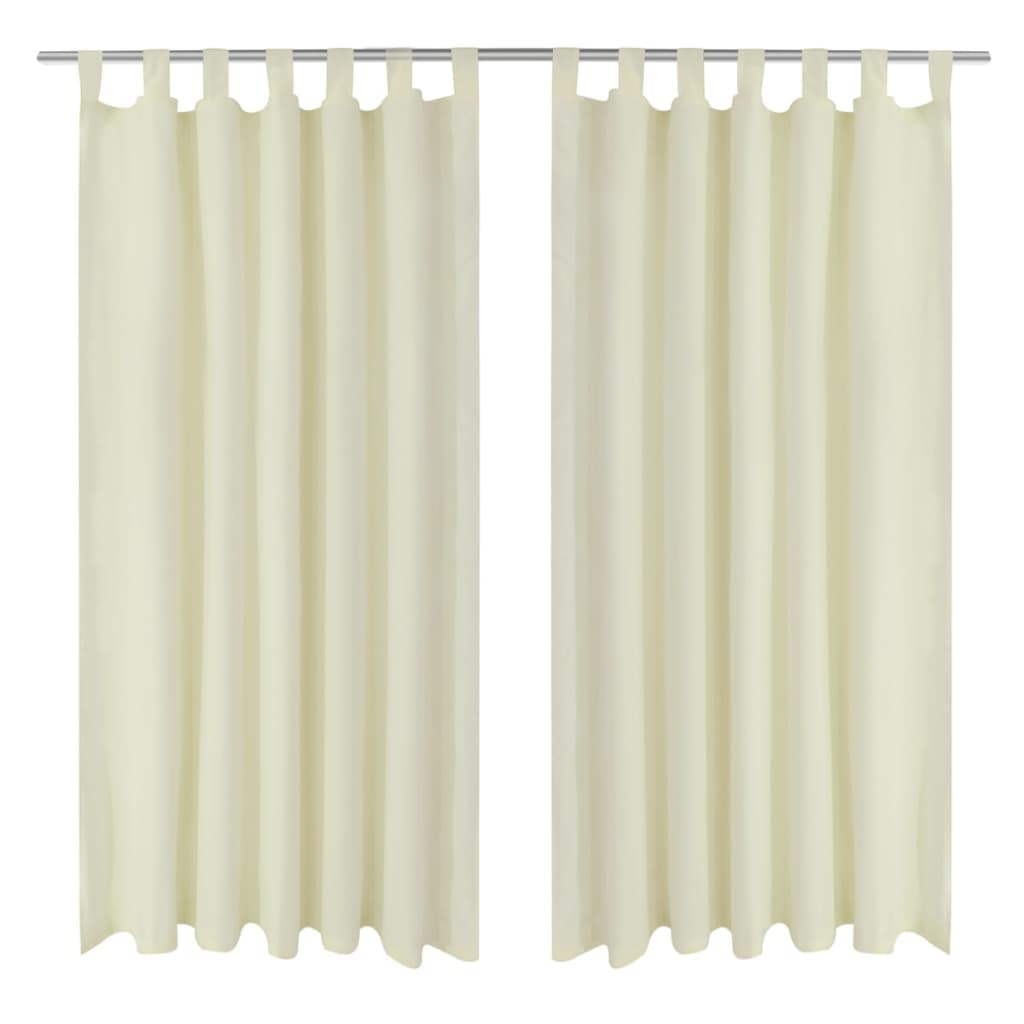 Vidaxl micro-satin curtains with rings 140 x 175 cm 2 pieces (cream)