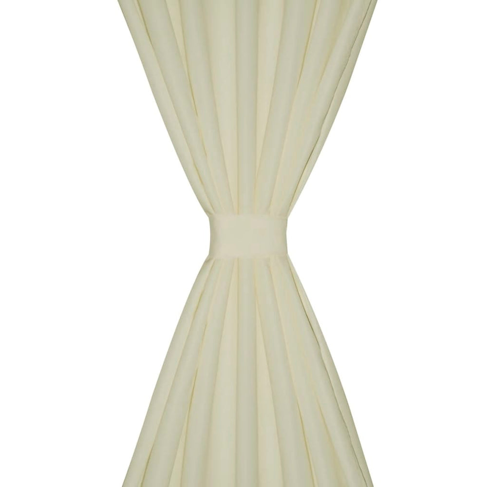 Cortinas de micro-satina Vidaxl con anillos 140 x 245 cm 2 piezas (crema)