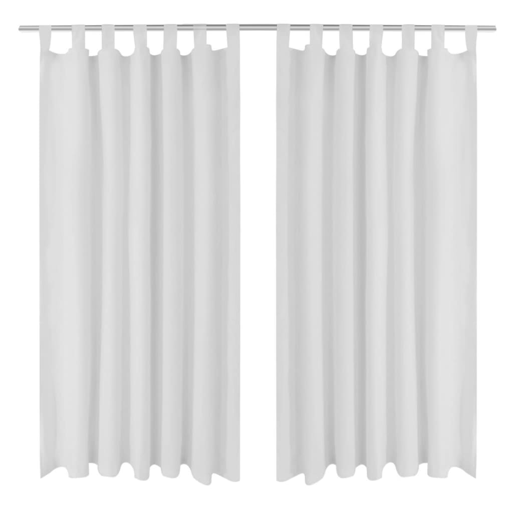 Vidaxl micro satin curtains with rings 140 x 245 cm 2 pieces (white)