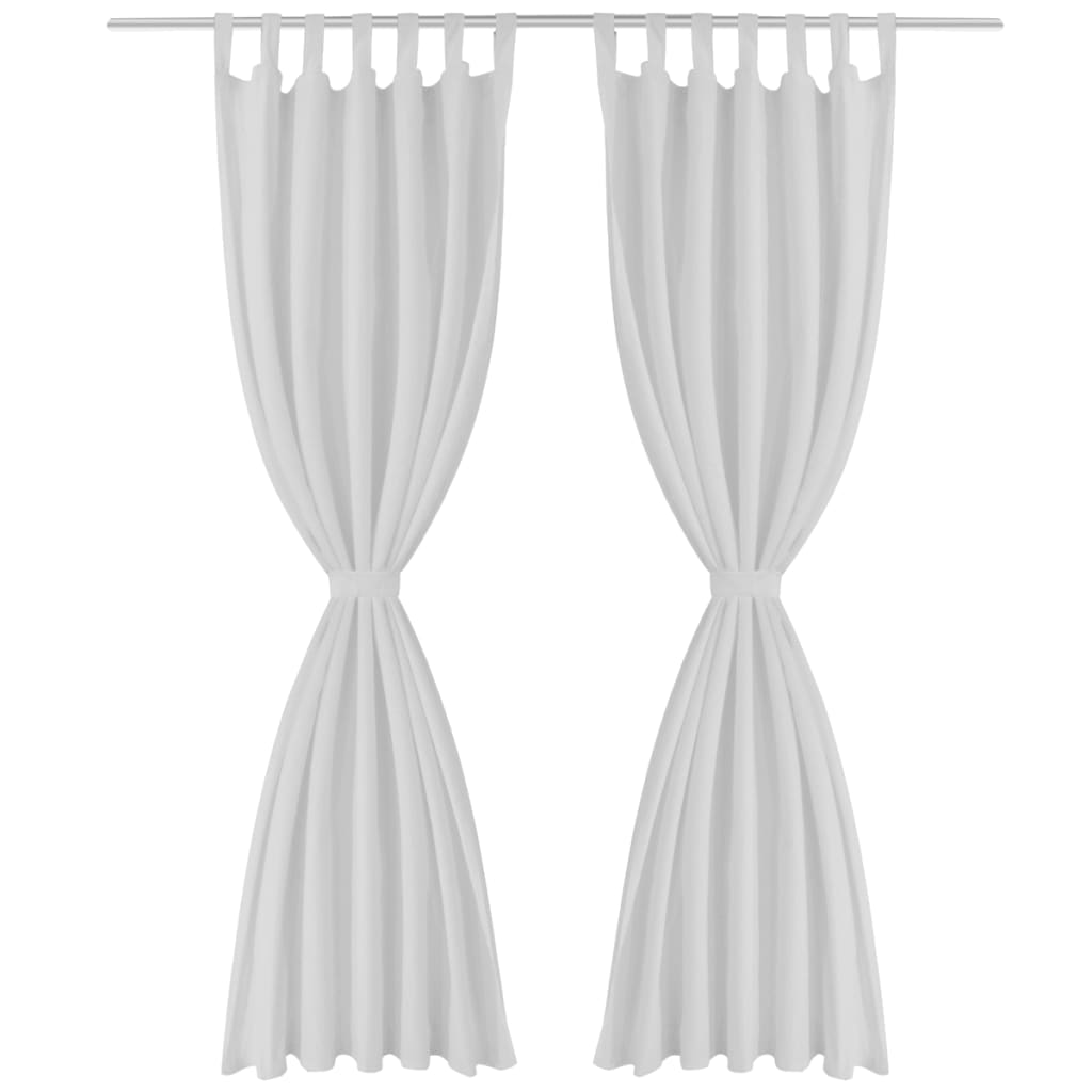 Vidaxl micro satin curtains with rings 140 x 245 cm 2 pieces (white)