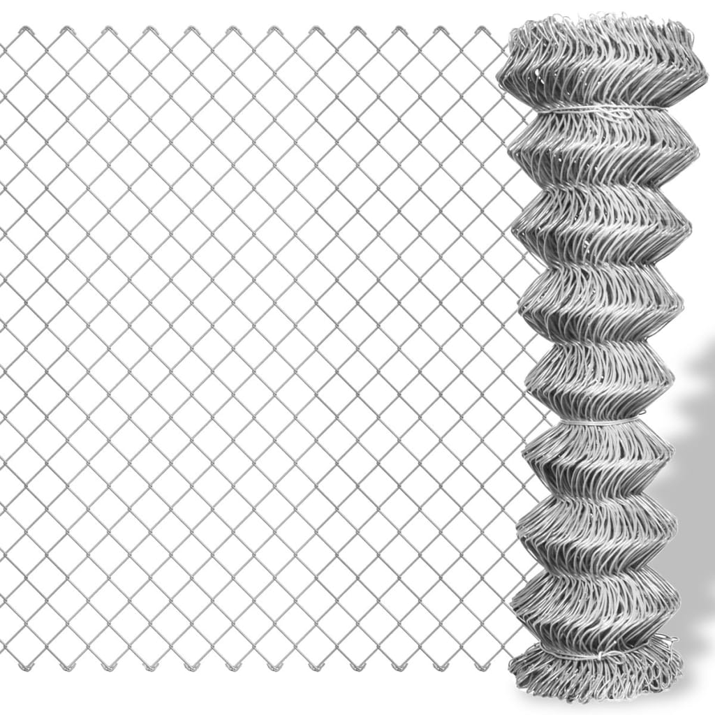 Vidaxl Mesh Fence 25x1,5 m galvanizované ocelové stříbrné barvy