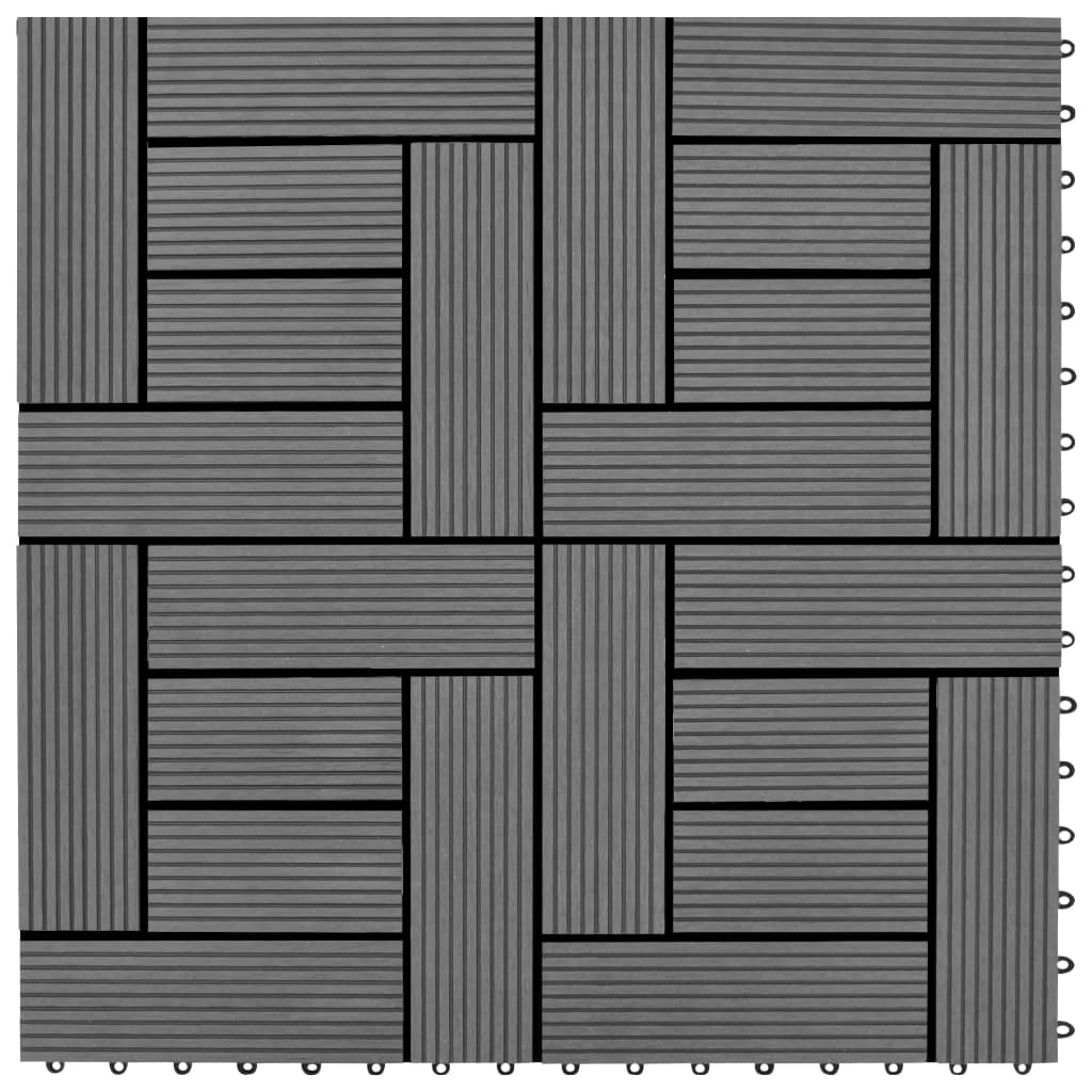 Vidaxl patio tiles, 11 pieces, 30 x 30 cm, WPC, 1 m² (gray)