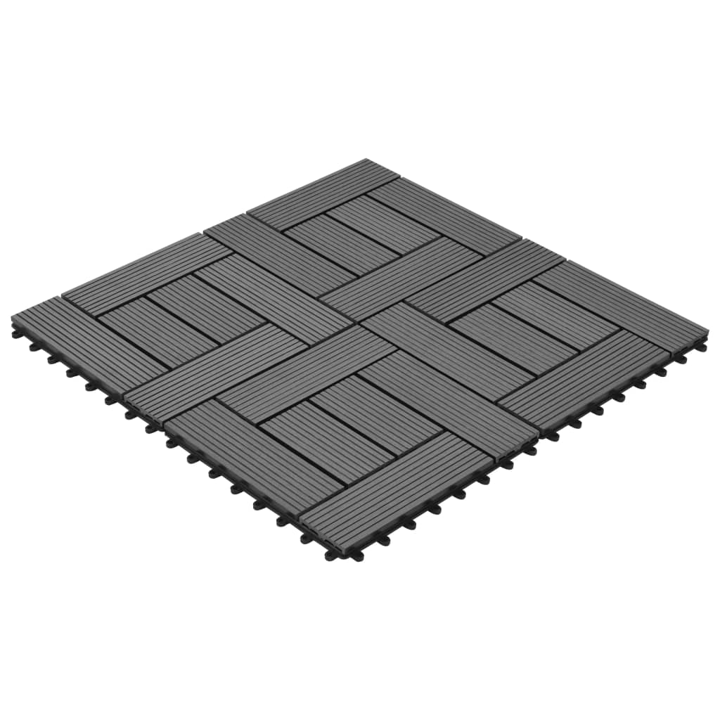 Vidaxl patio tiles, 11 pieces, 30 x 30 cm, WPC, 1 m² (gray)