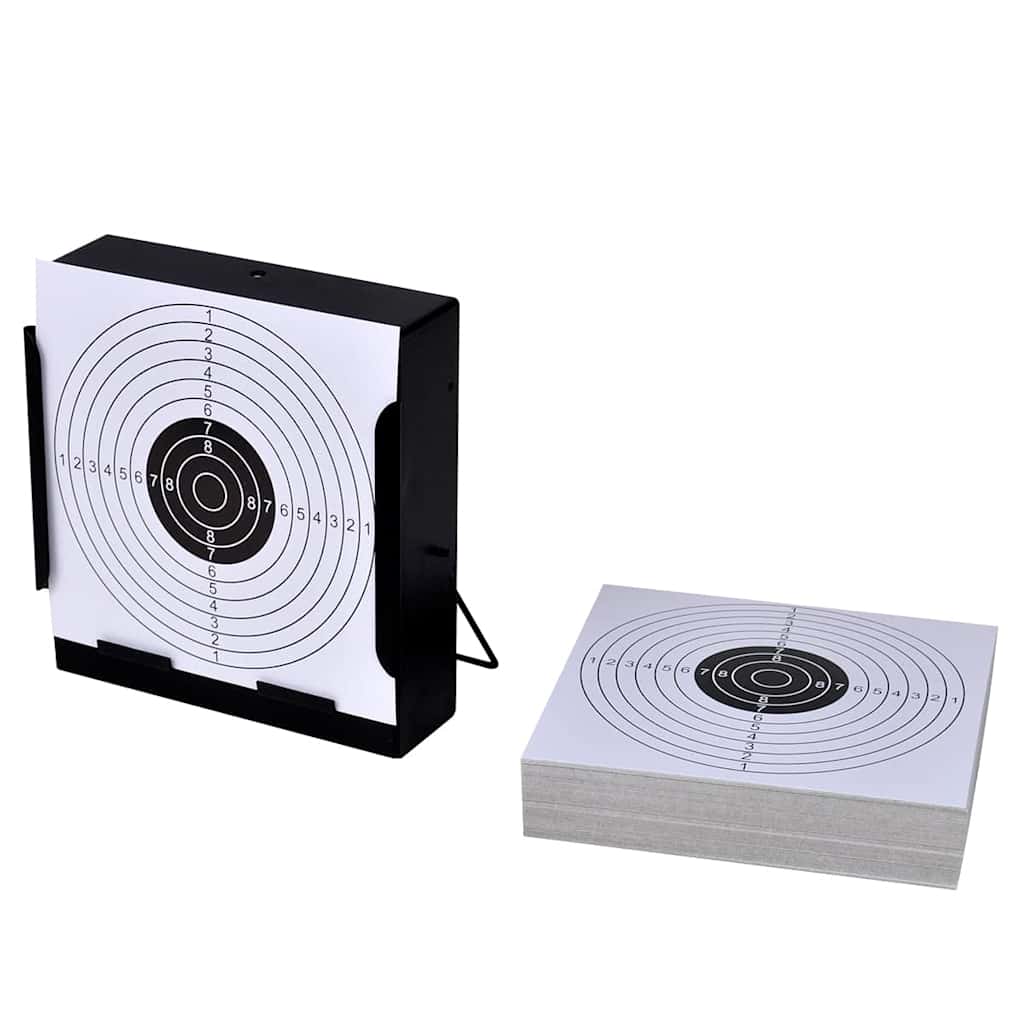 Vidaxl square shooting cabinet with 100 paper targets 14 cm