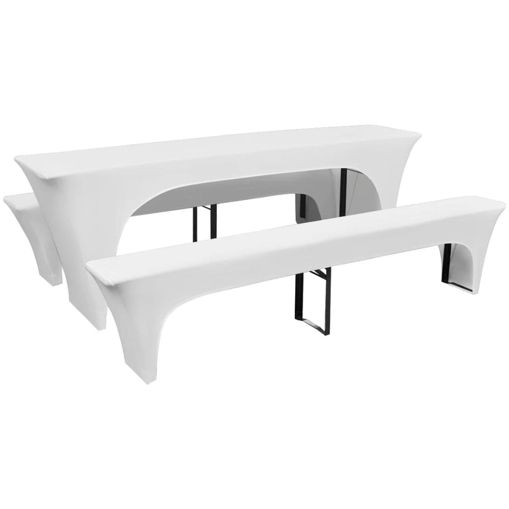 Vidaxl -täckning för ölbord och bänkar 225x50x80 cm stretch white 3 sts
