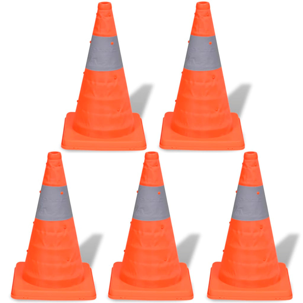 Cone de tráfego Vidaxl dobrando 42 cm 5 peças