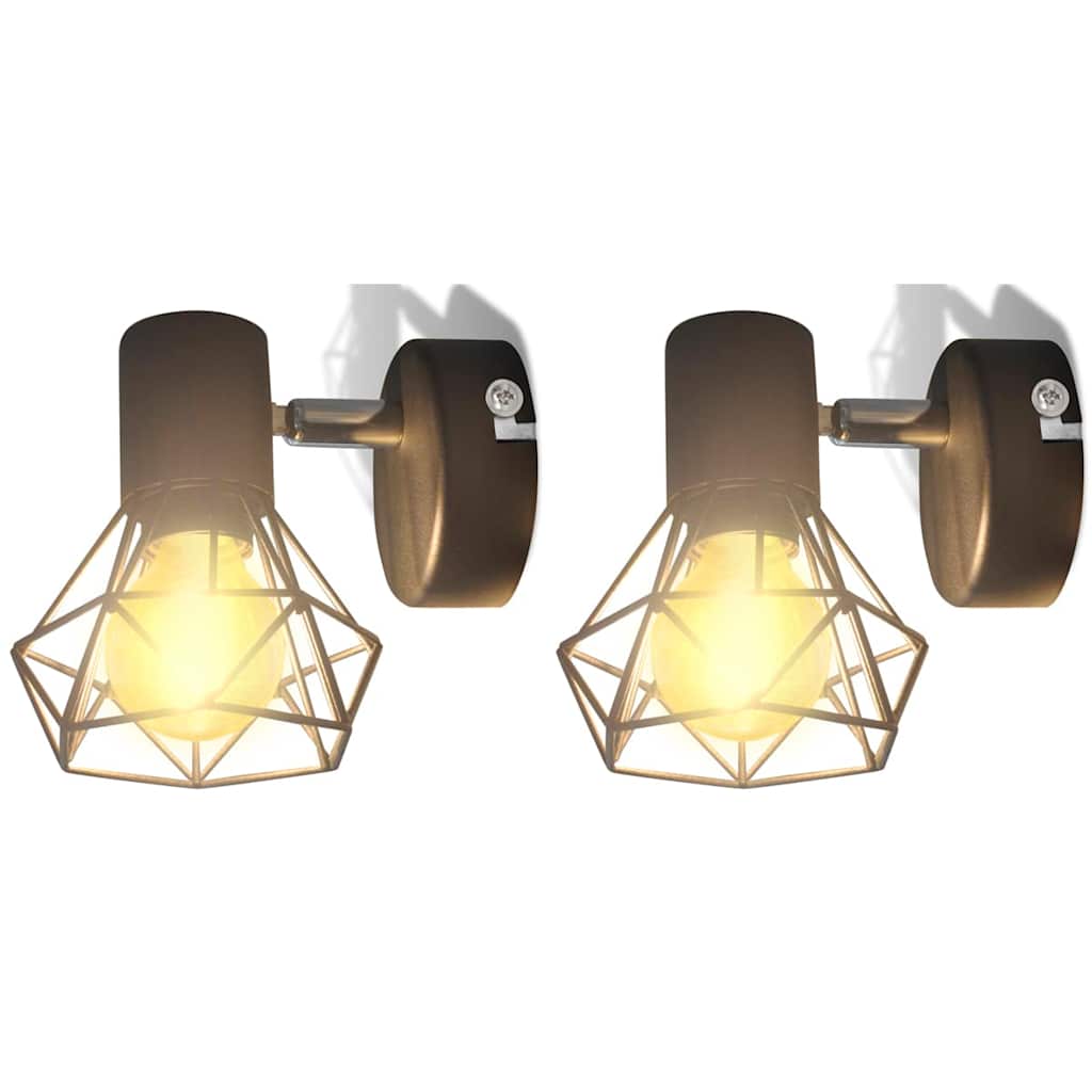 Vidaxl wall lamps 2 pcs with LED industrial style black