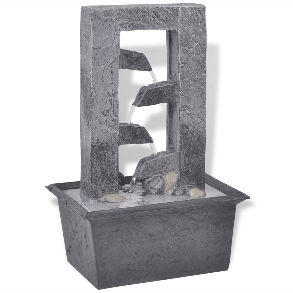 Vidaxl Innenbrunnen mit LED -Licht Polyresin