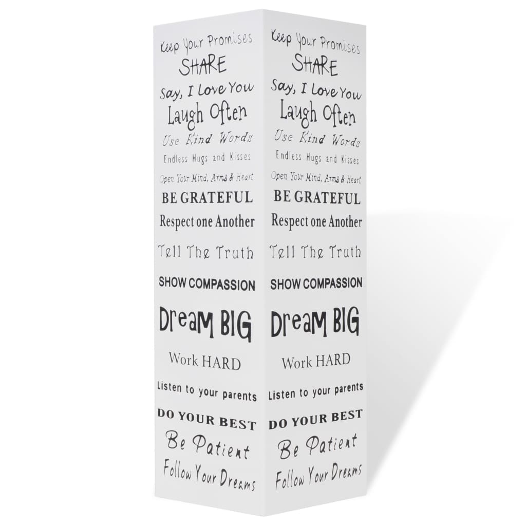 Parapluie Vidaxl et porte-bâton de marche carré blanc + text acier 48,5 cm
