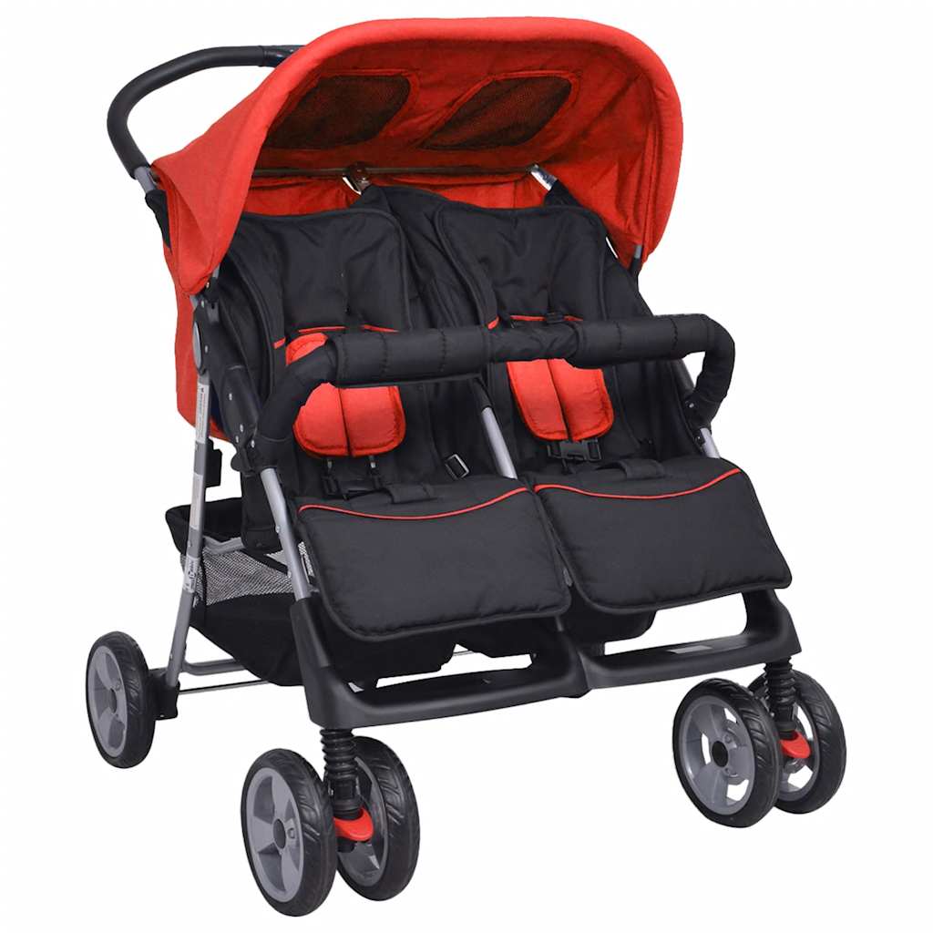 Vidaxl Twin Car Steel Red and Black