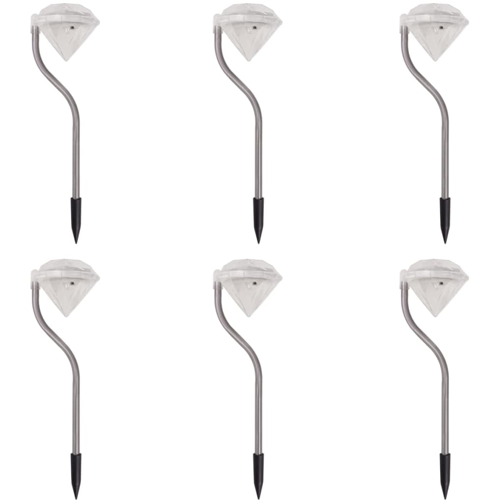 Vidaxl Lámpara de jardín LED de energía solar 6 piezas 9x7.8x29.5 cm