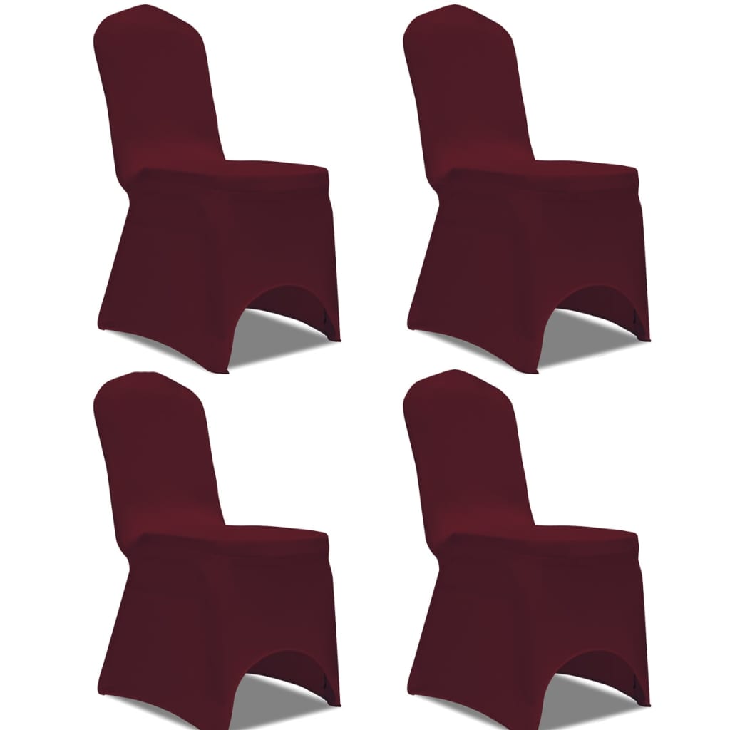 Vidaxl chair cover stretch 4 pieces burgundy