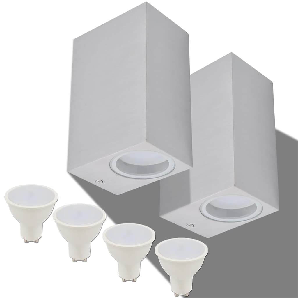 VidaXL LED Outdoor Wall Lights 2 pcs Square Up-Down