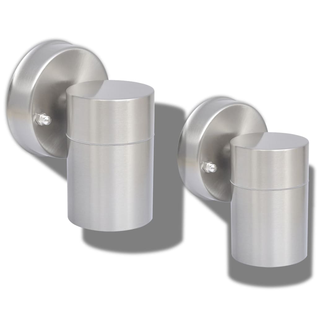 Vidaxl Lampes murales extérieures 2 en acier inoxydable