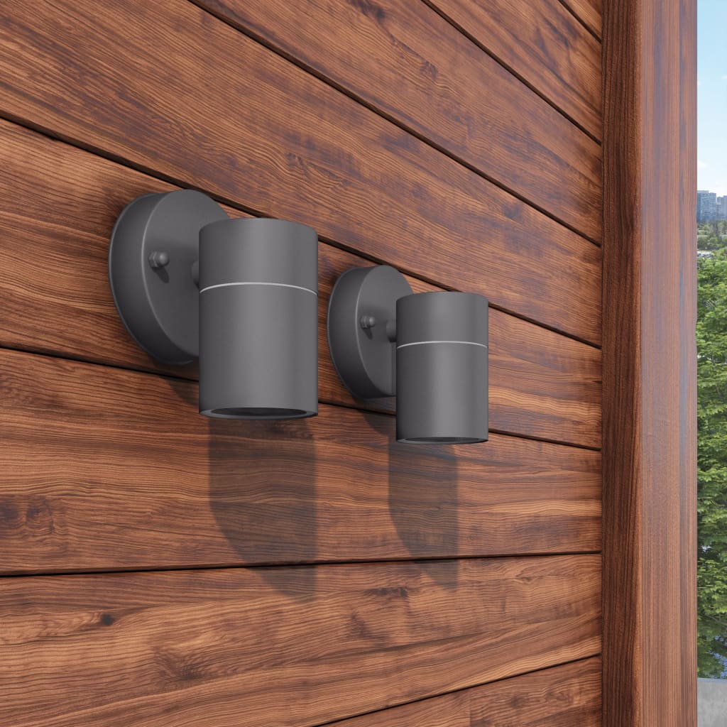 Lampe murale vidaxl à l'extérieur en acier inoxydable 2 sts