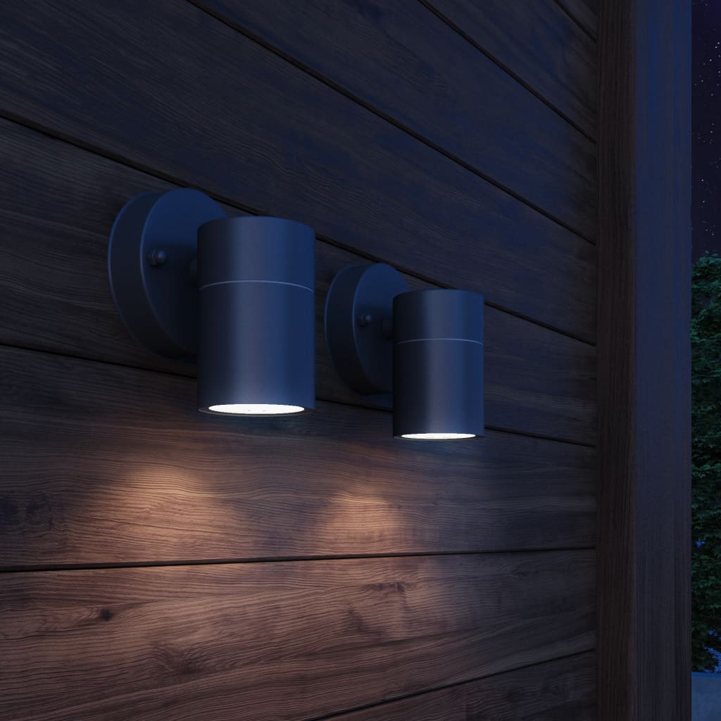 Lampe murale vidaxl à l'extérieur en acier inoxydable 2 sts