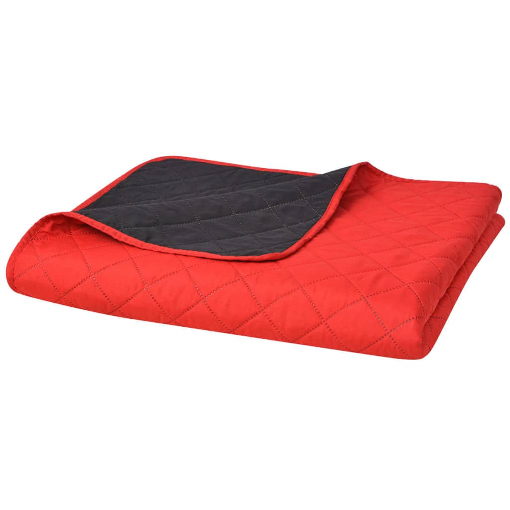 Vidaxl colcha de doble lado Red y negro 220x240 cm