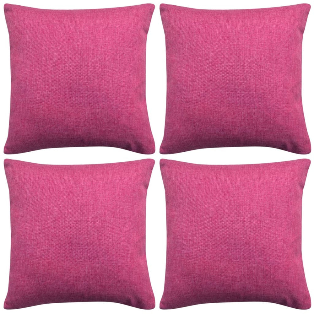 Vidaxl cushion covers set of 4, linen look, pink, 40x40 cm