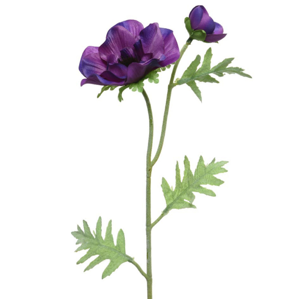 Basic artificial flower purple anemone 41 cm