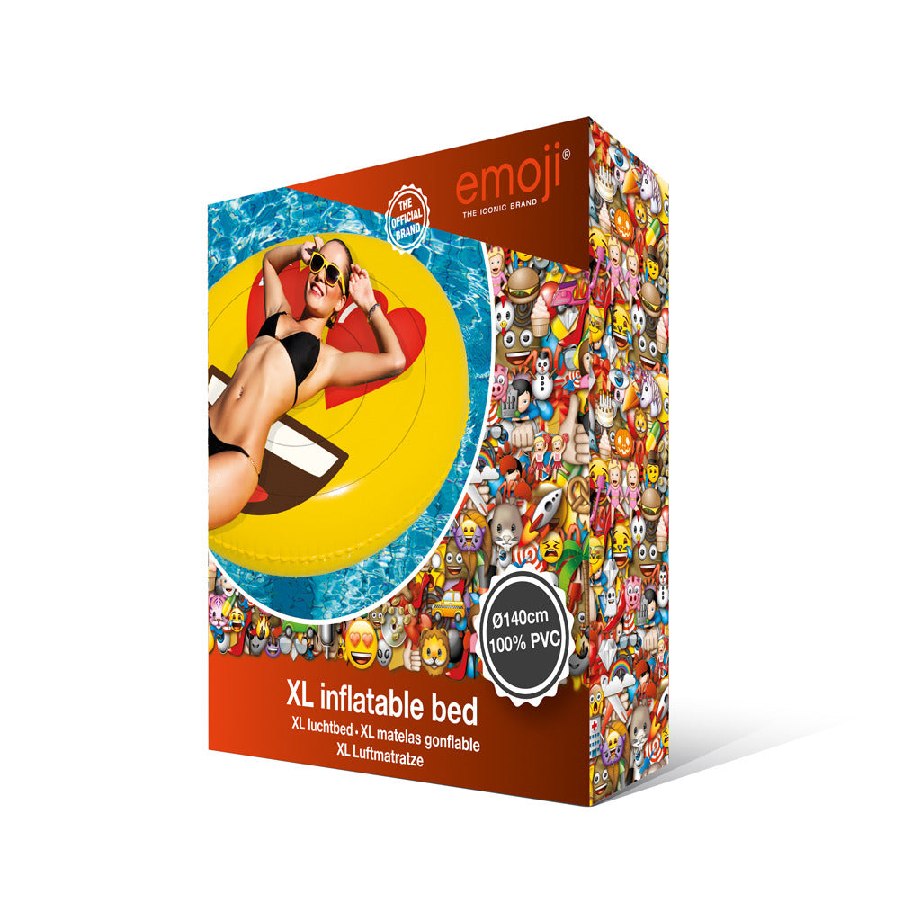 Figura gonfiabile di base emoji face cuori 140 cm