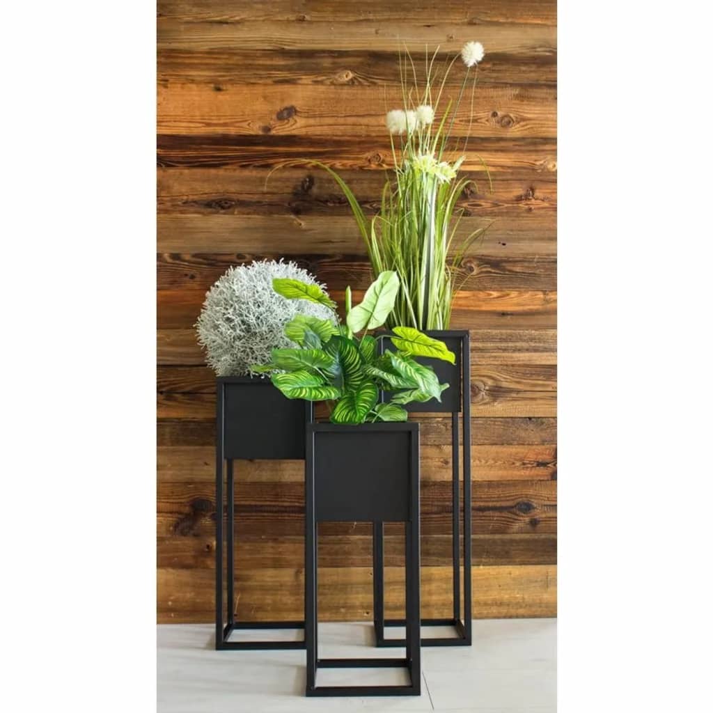 H s Collection Flowerpot su standard da 60 cm in metallo nero