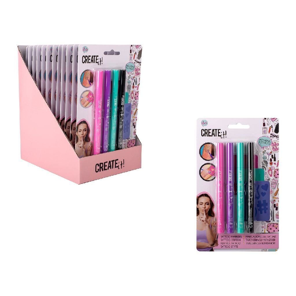 Canenco Beauty Tattoo Pen with Stencils, 4 pcs.