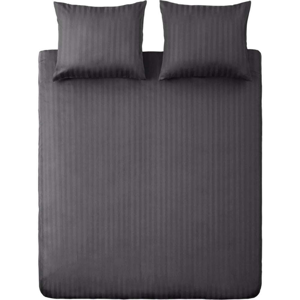 Ten CATE Cotton Satin Lits-Jumeaux Duvet Cover Stripe 240x200 220 cm Antracite