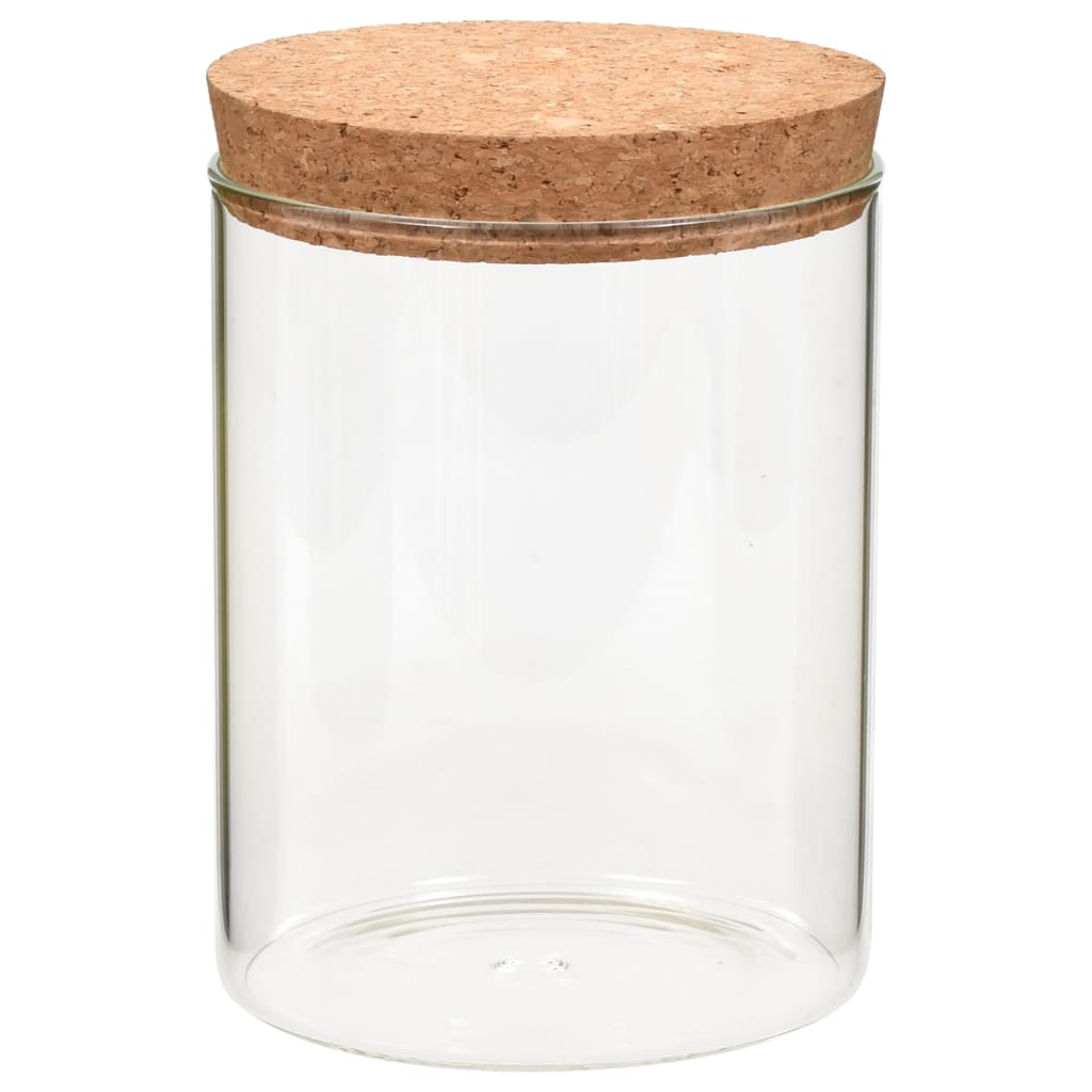 Vidaxl lagringspotter med kork lokk 6 st 650 ml glass