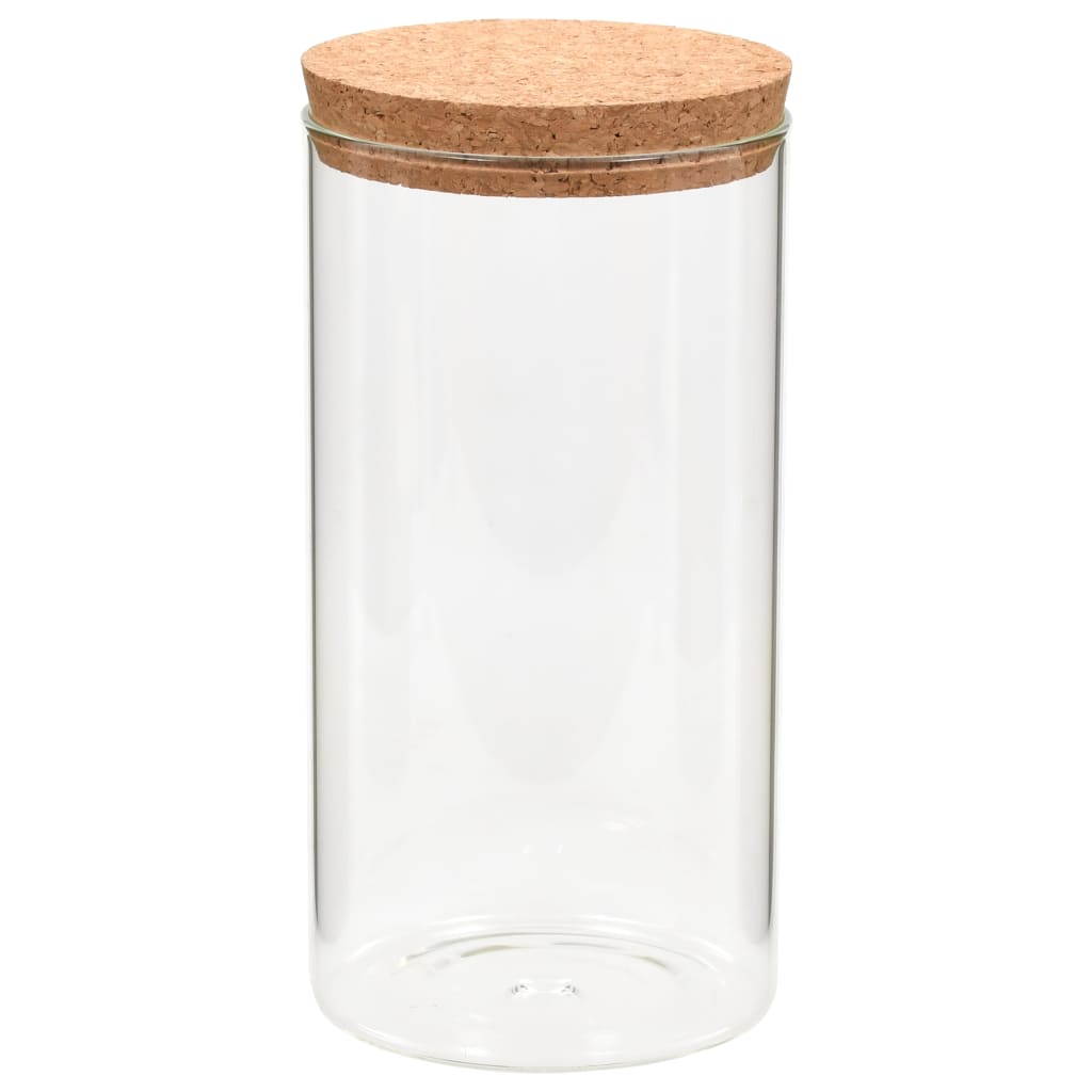 VidaXL буркани за съхранение с корков капак 6 бр 1400 ml стъкло