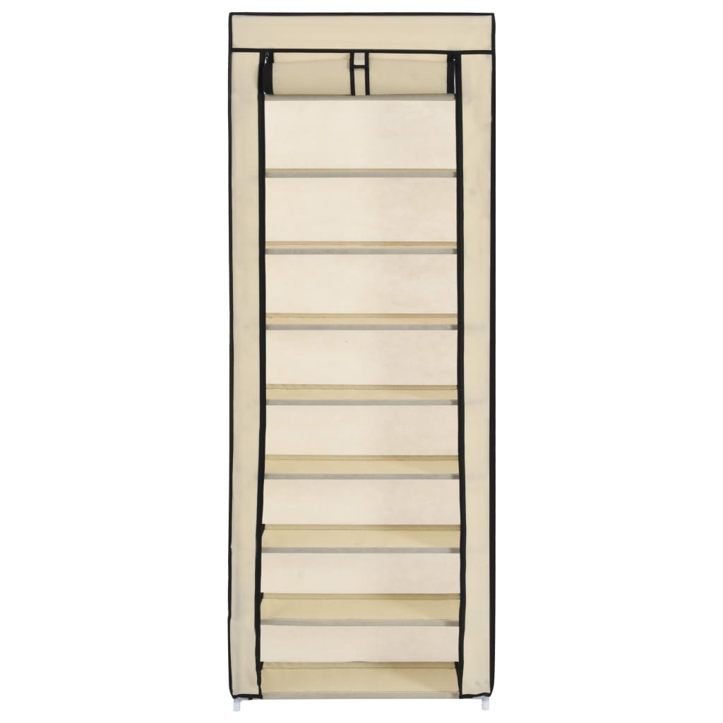 Vidaxl shoe cabinet with cover 57x29x162 cm fabric cream