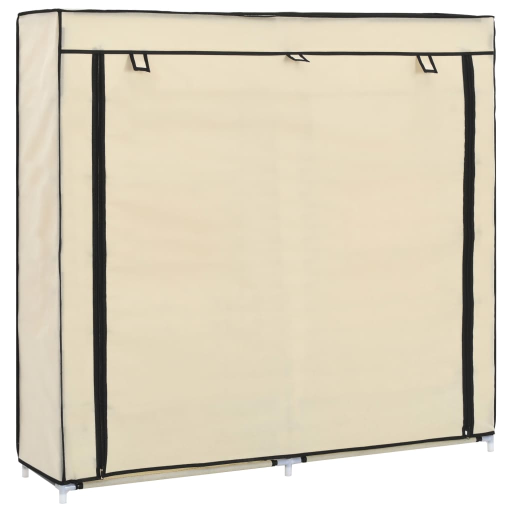 Vidaxl shoe cabinet with cover 115x28x110 cm fabric cream