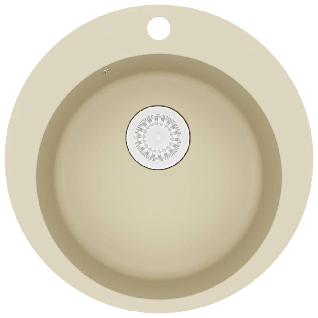VIDAXL Sink -Einzelbehälter um Granit beige