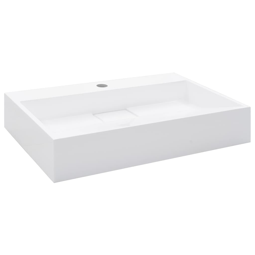 Vidaxl Washbasin 60x38x11 cm en marbre minéral moulé moulé blanc