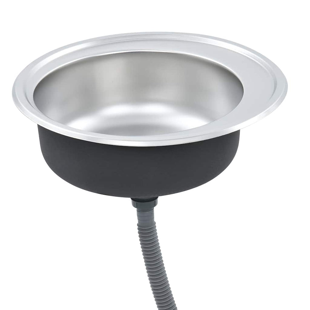 Vidaxl sink with drain and gooseneck stainless steel