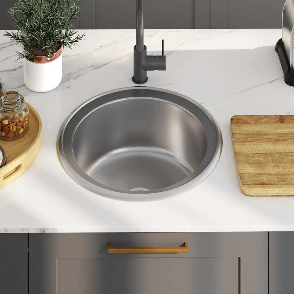 Vidaxl sink with drain and gooseneck stainless steel