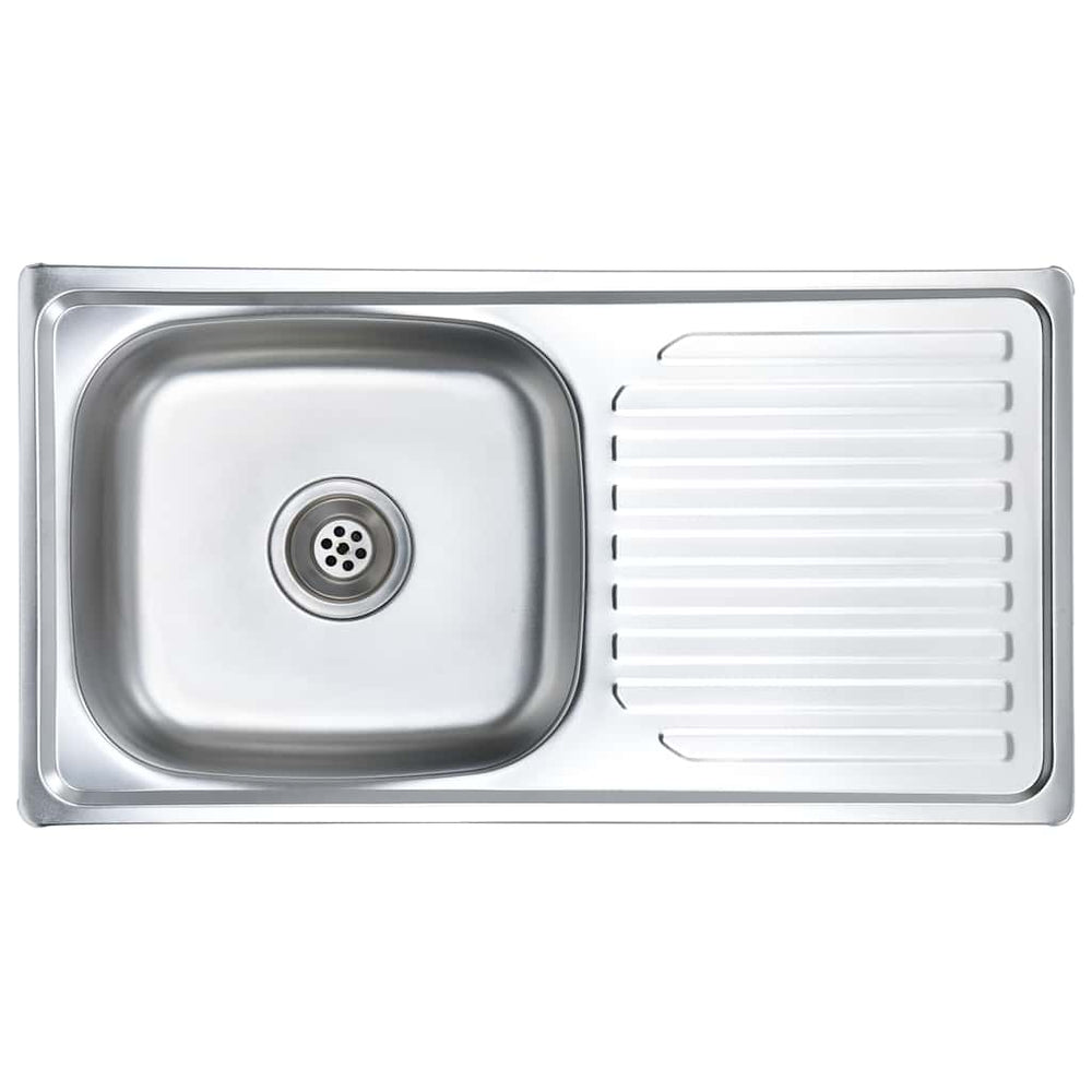 Vidaxl sink with drain and gooseneck stainless steel
