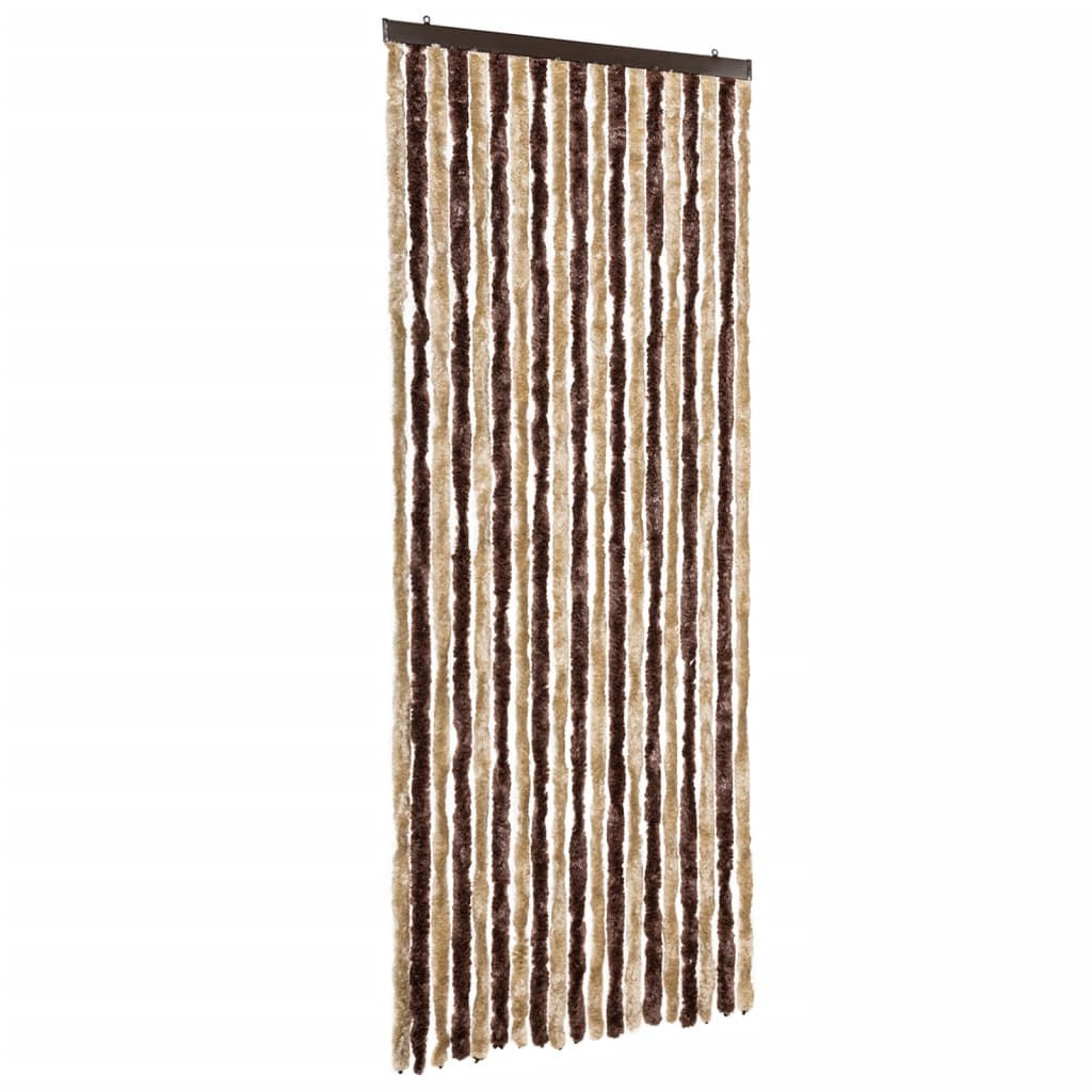 Vidaxl fly curtain 56x185 cm chenille beige and light brown