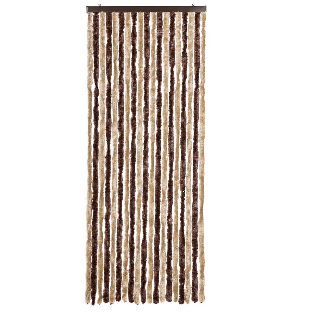 Vidaxl fly curtain 56x185 cm chenille beige and light brown