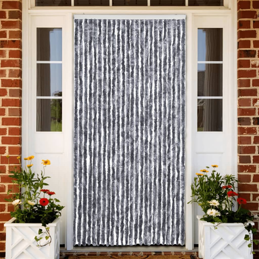 Vidaxl fly curtain 100x220 cm chenille silver-colored