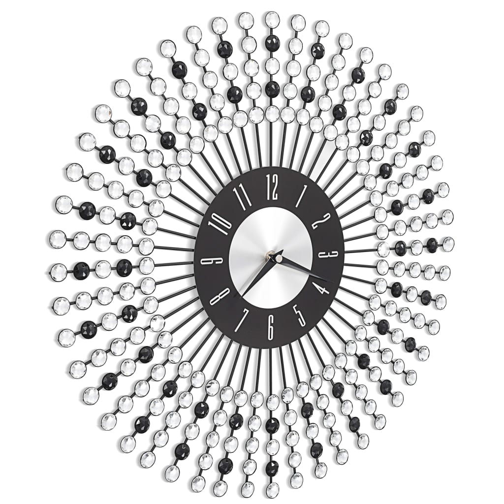 Vidaxl wall clock 43 cm metal black