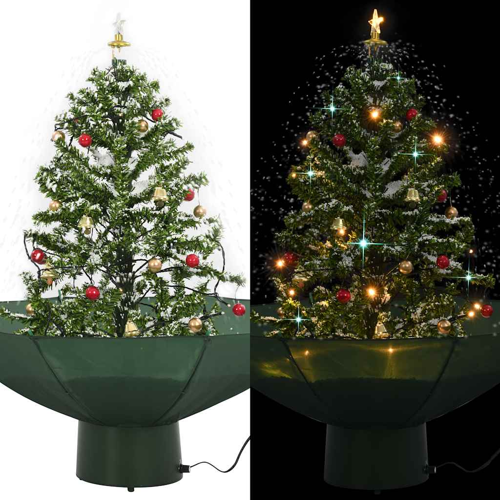 Vidaxx Sapin de Noël enneigé avec pied de parasol 75 cm vert