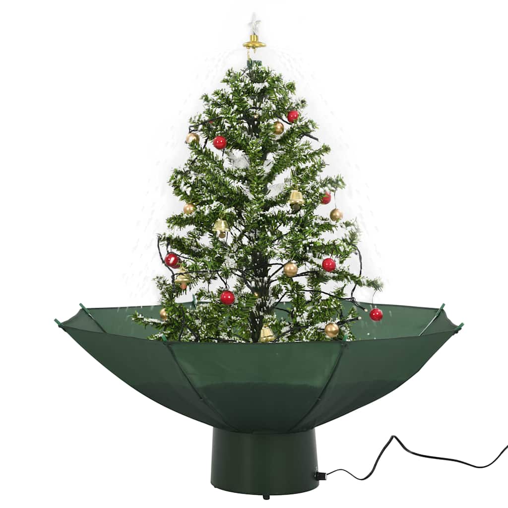 Vidaxx Sapin de Noël enneigé avec pied de parasol 75 cm vert