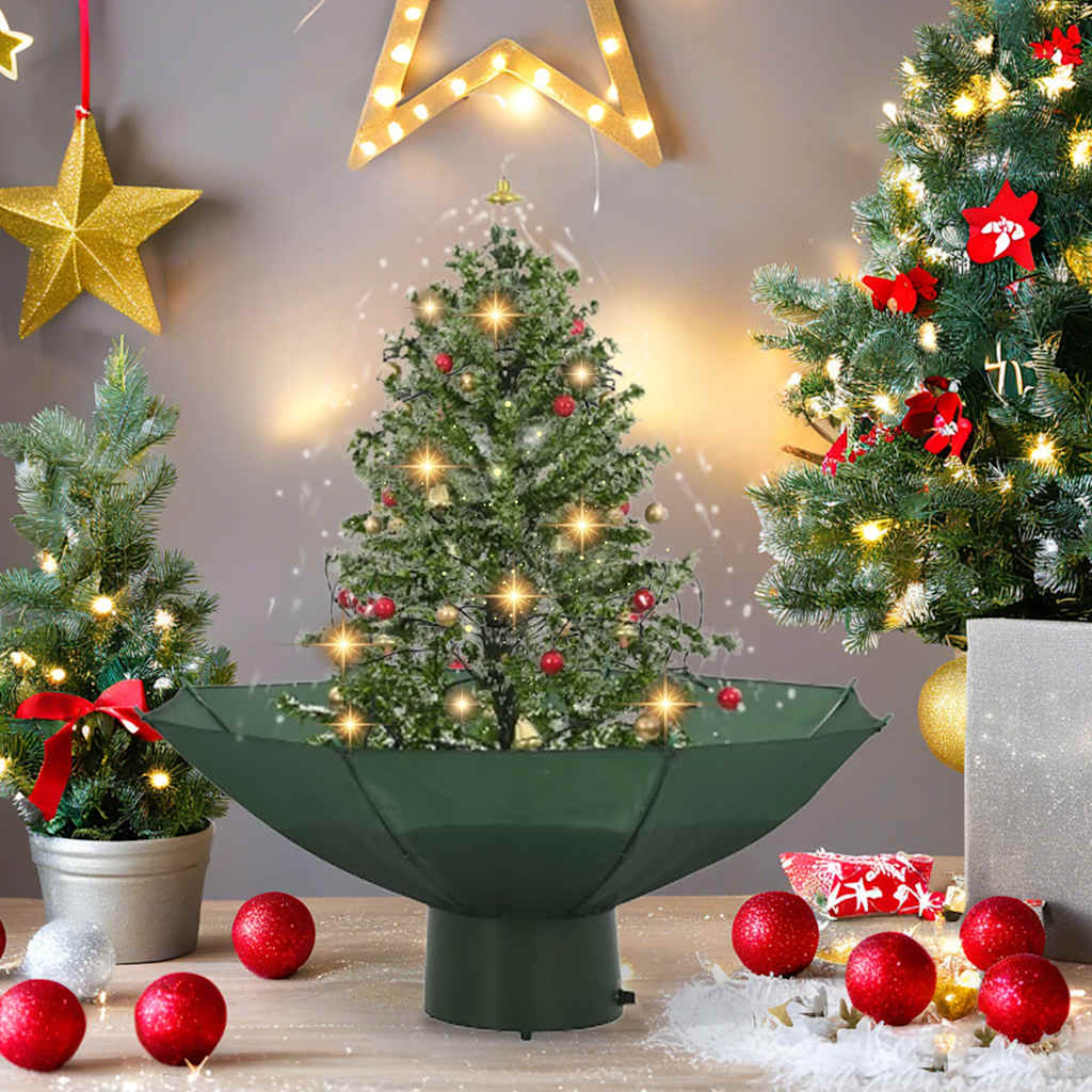 Vidaxx Sapin de Noël enneigé avec pied de parasol 75 cm vert