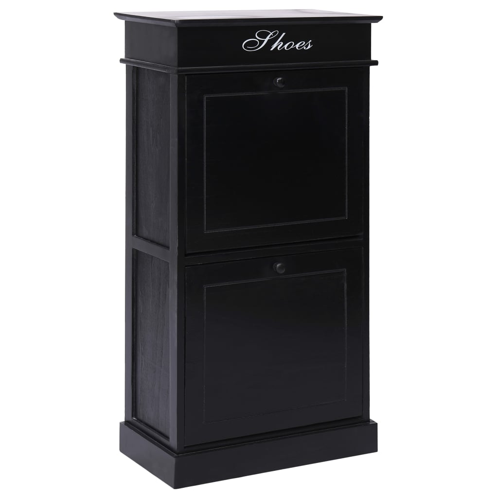 Armoire à chaussures Vidaxl 50x28x98 cm Paulowniahout noir
