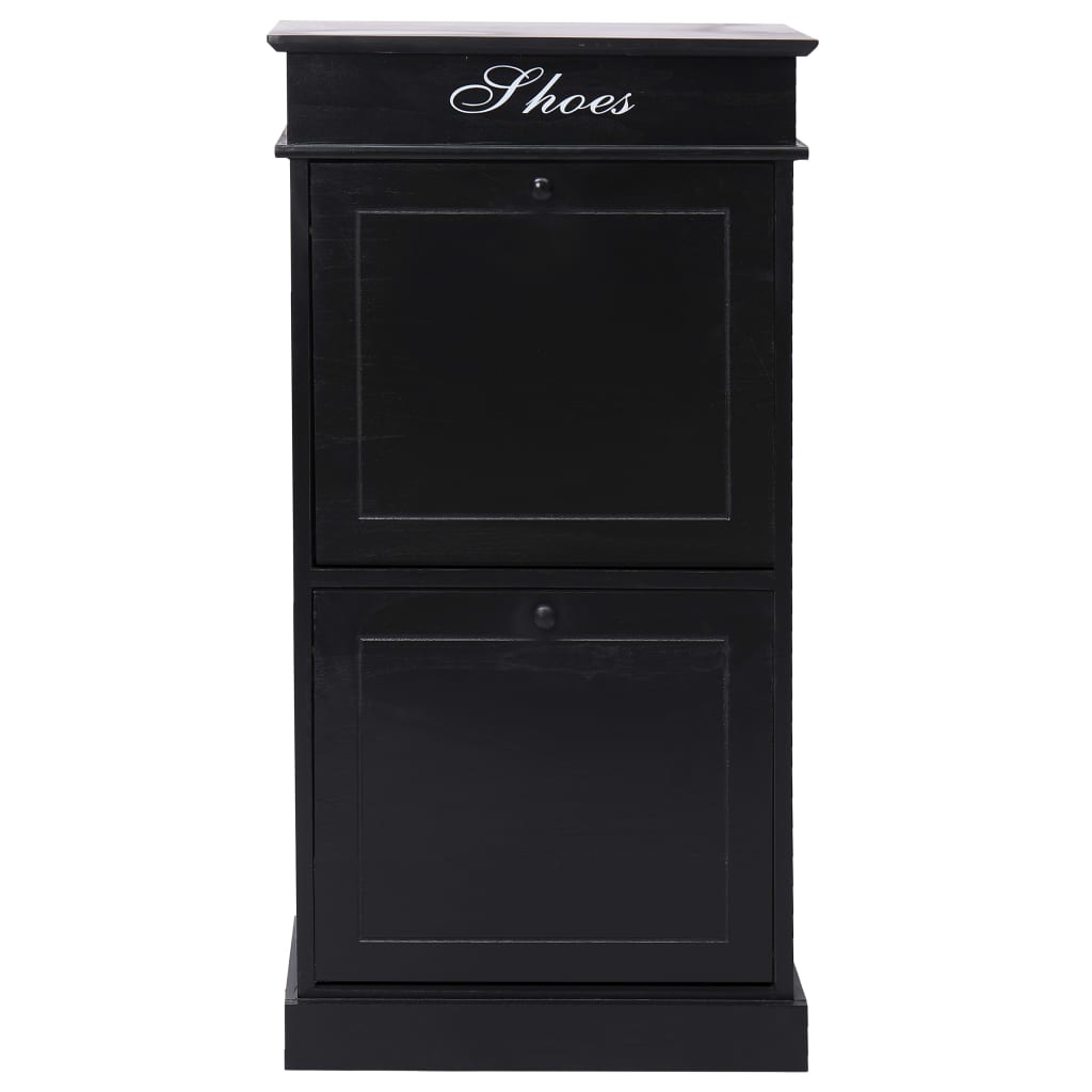Armoire à chaussures Vidaxl 50x28x98 cm Paulowniahout noir