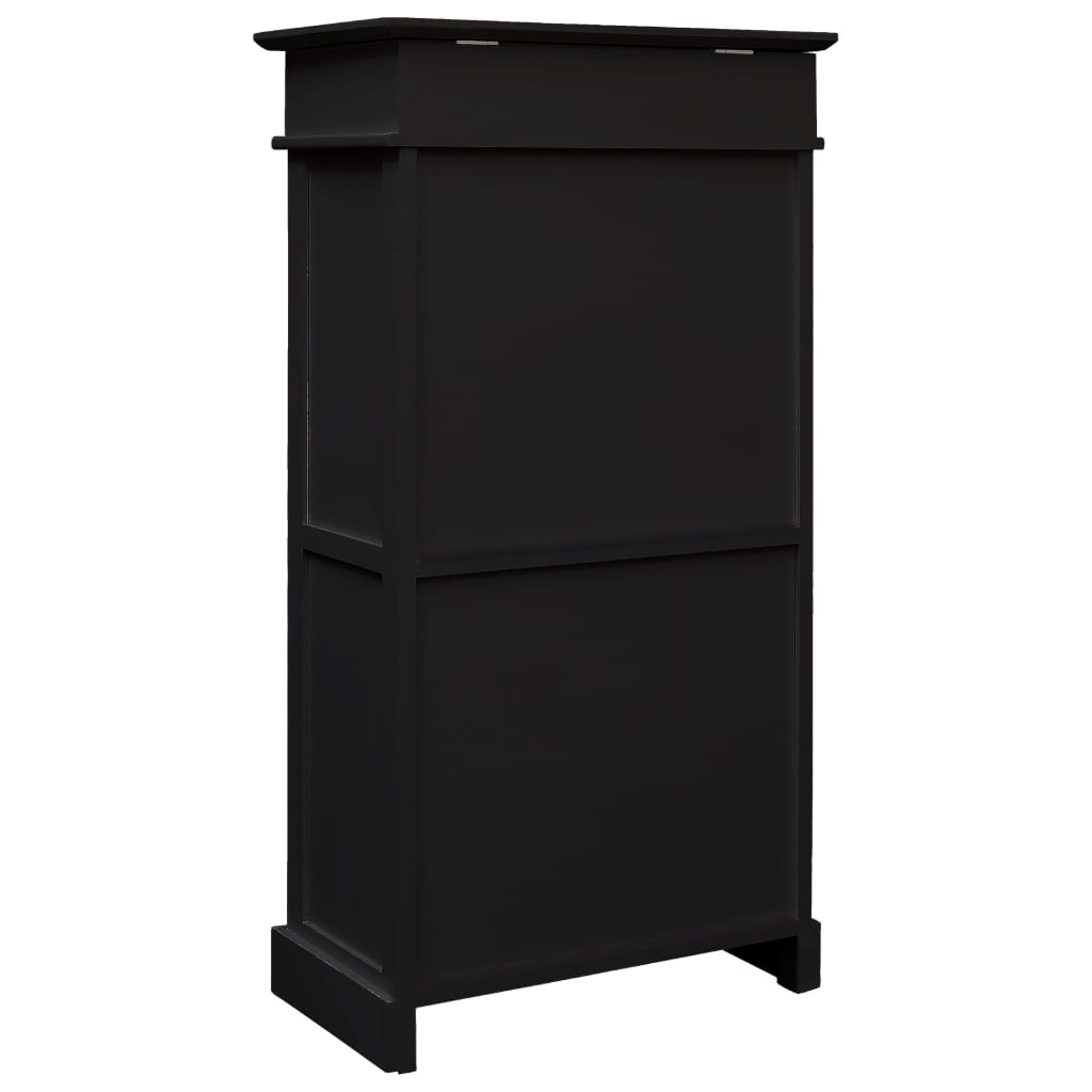 Armoire à chaussures Vidaxl 50x28x98 cm Paulowniahout noir