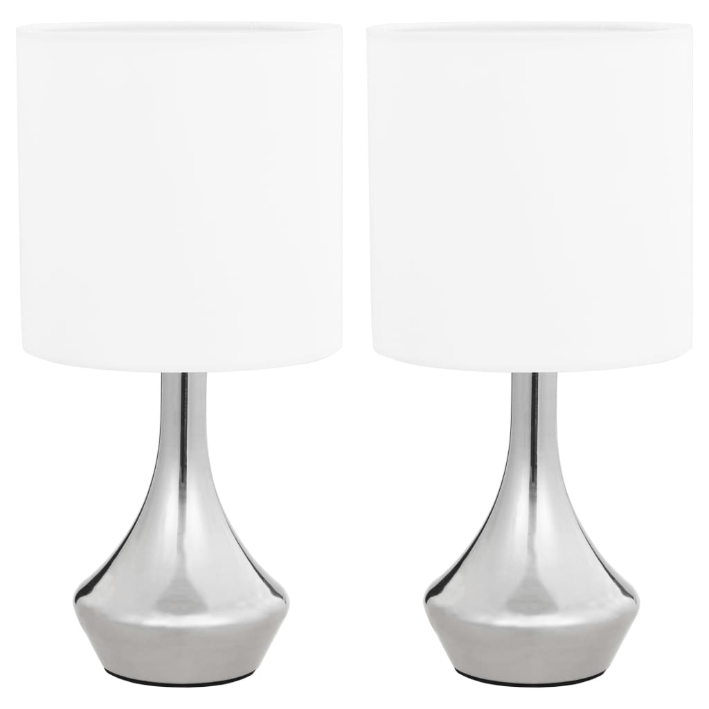 VidaXL lampes de table 2 pcs avec bouton tactile E14 blanc
